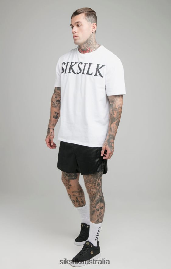 Men Apparel TB82N406 SikSilk White Relaxed Fit T-Shirt