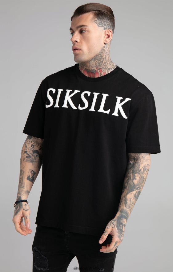 Men Apparel TB82N407 SikSilk Black Relaxed Fit T-Shirt