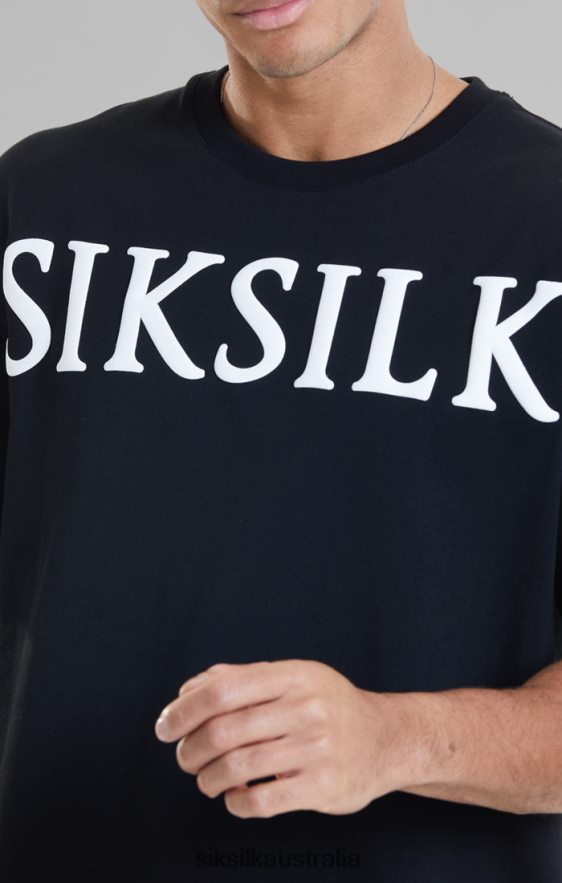 Men Apparel TB82N407 SikSilk Black Relaxed Fit T-Shirt