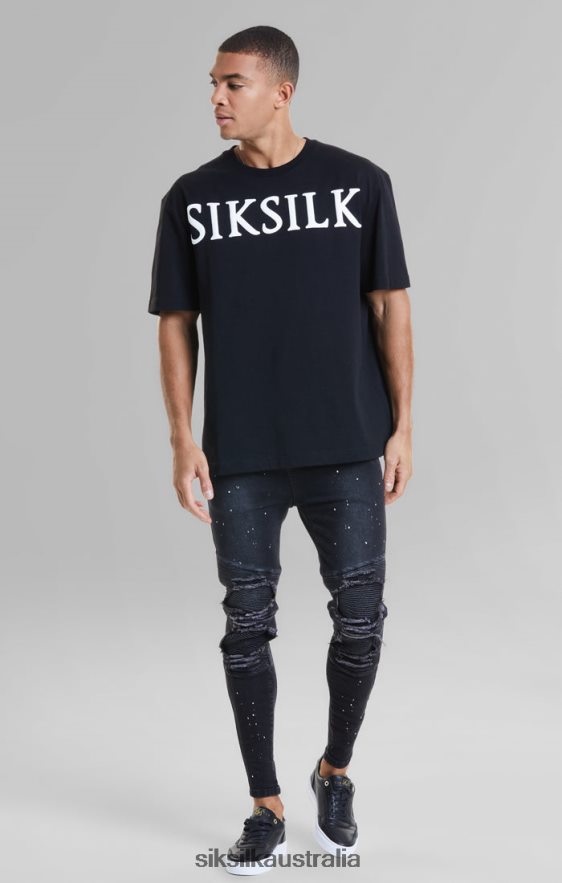 Men Apparel TB82N407 SikSilk Black Relaxed Fit T-Shirt