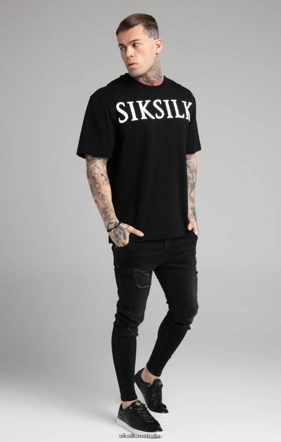 Men Apparel TB82N407 SikSilk Black Relaxed Fit T-Shirt