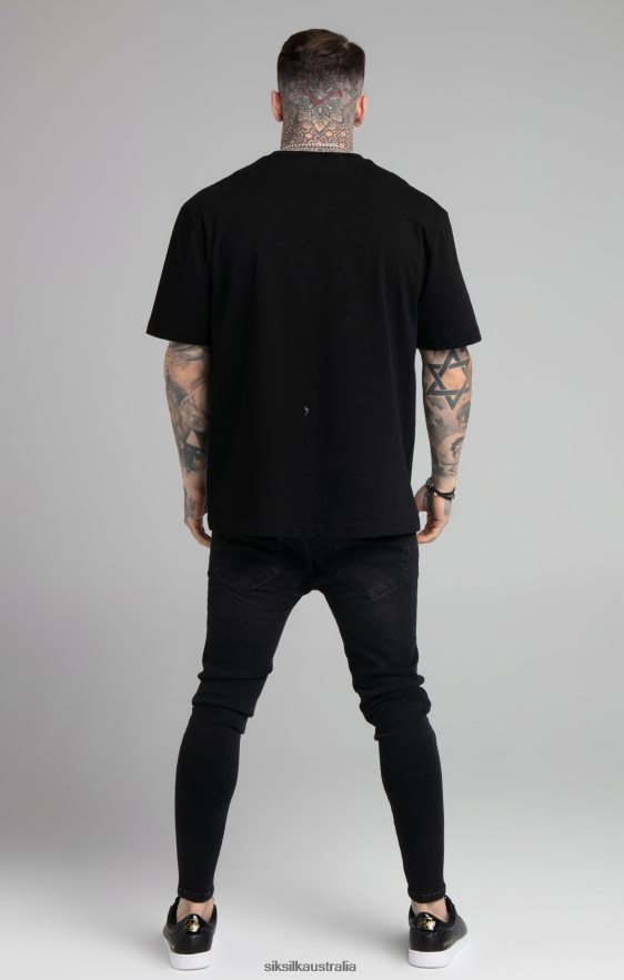 Men Apparel TB82N407 SikSilk Black Relaxed Fit T-Shirt