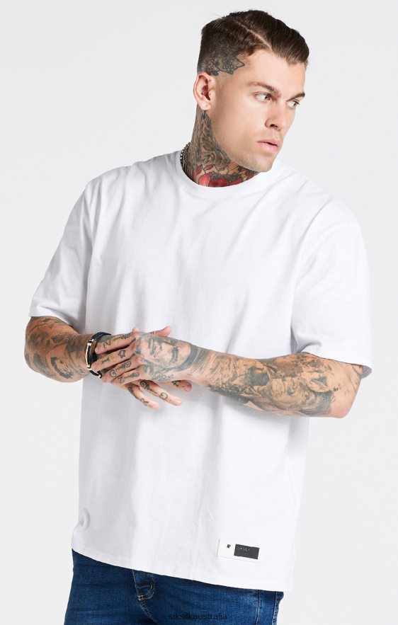 Men Apparel TB82N410 SikSilk White Oversized T-Shirt