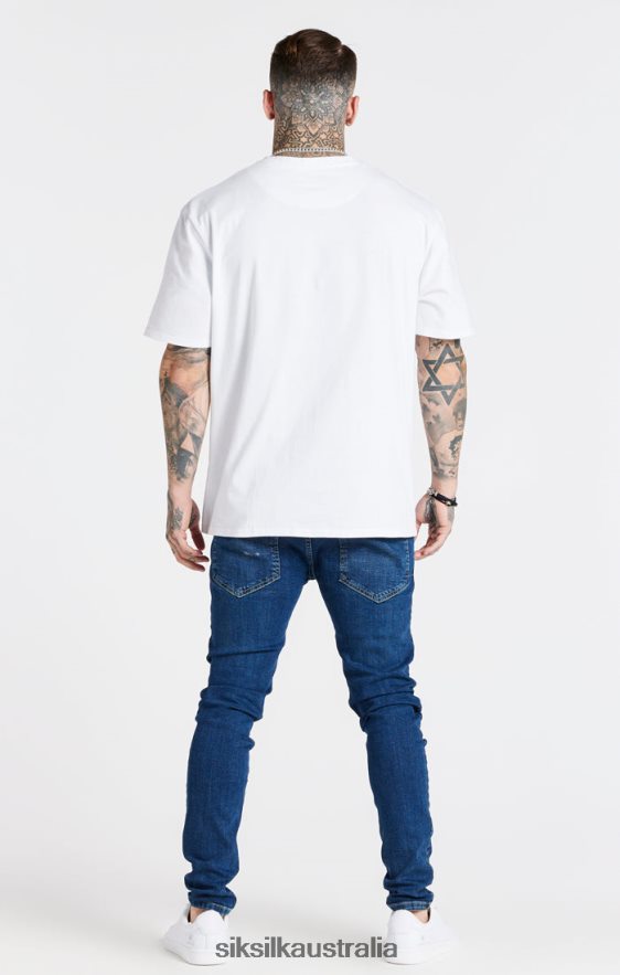 Men Apparel TB82N410 SikSilk White Oversized T-Shirt