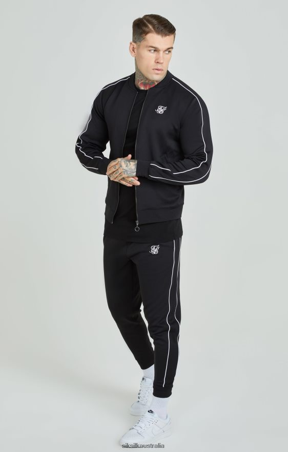 Men Apparel TB82N503 SikSilk Black Panelled Tracksuit