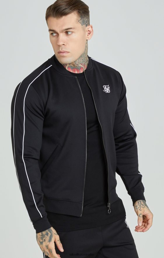 Men Apparel TB82N503 SikSilk Black Panelled Tracksuit