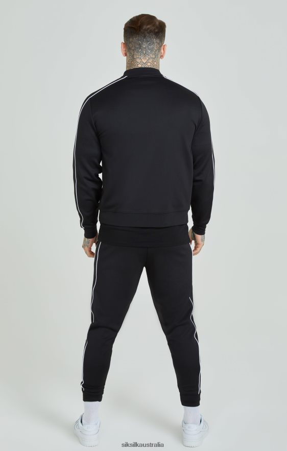 Men Apparel TB82N503 SikSilk Black Panelled Tracksuit