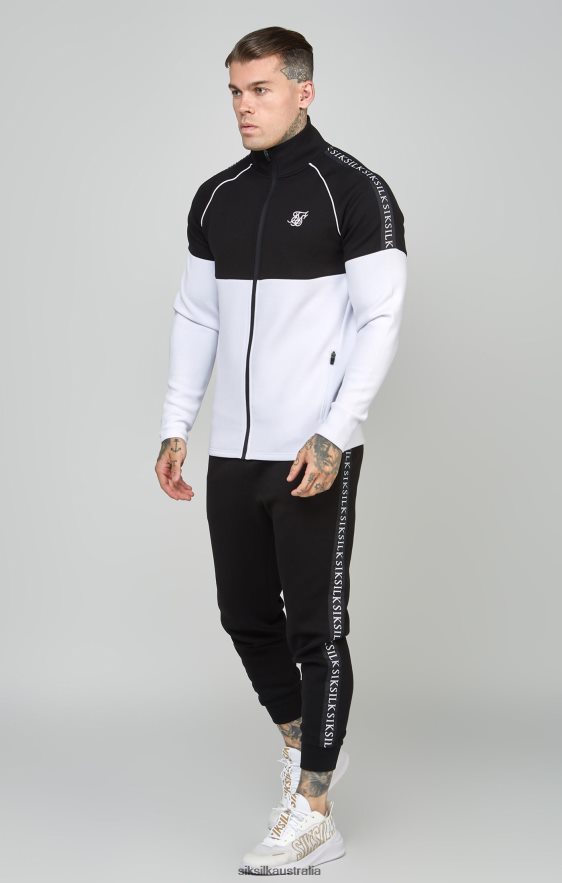 Men Apparel TB82N505 SikSilk Black Taped 1/4 Zip Top & Jogger Set