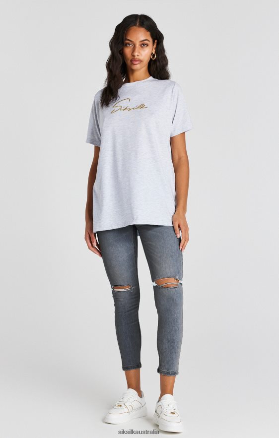 Women Apparel TB82N188 SikSilk Blue Wash Distressed Denim Jean