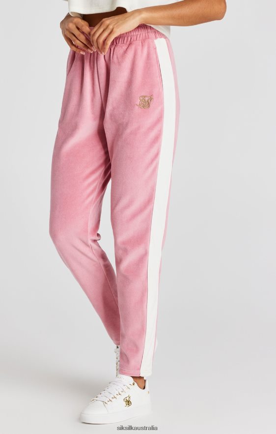 Women Apparel TB82N163 SikSilk Pink Velour Track Pant