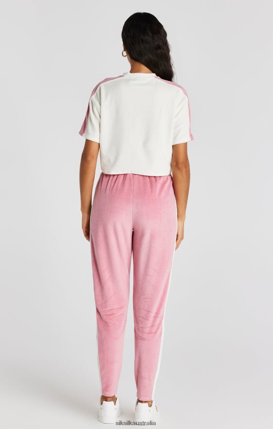 Women Apparel TB82N163 SikSilk Pink Velour Track Pant