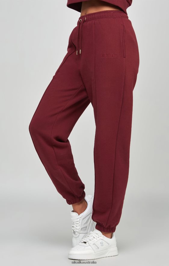 Women Apparel TB82N178 SikSilk Burgundy Oversized Joggers