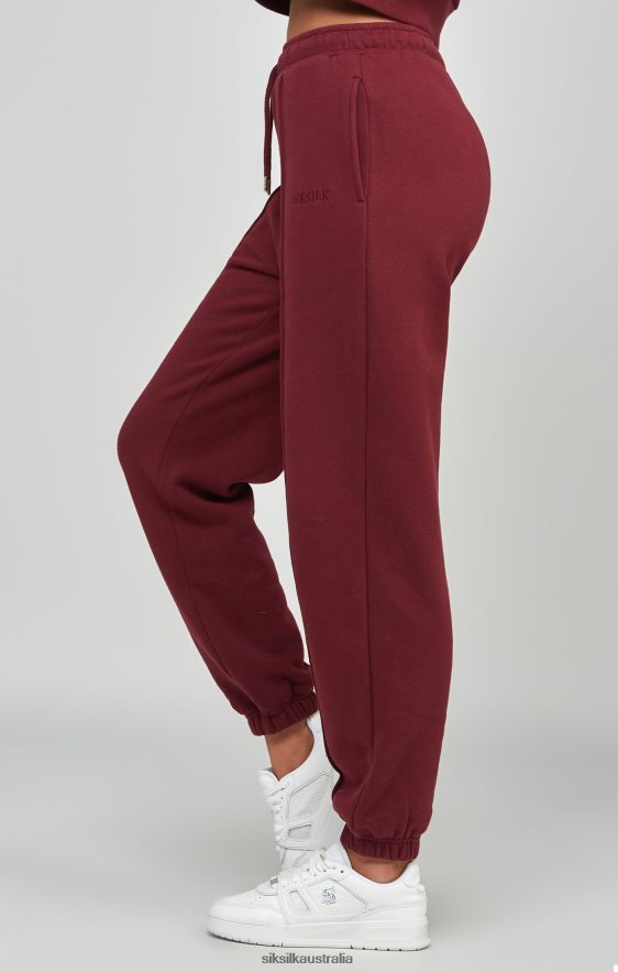 Women Apparel TB82N178 SikSilk Burgundy Oversized Joggers
