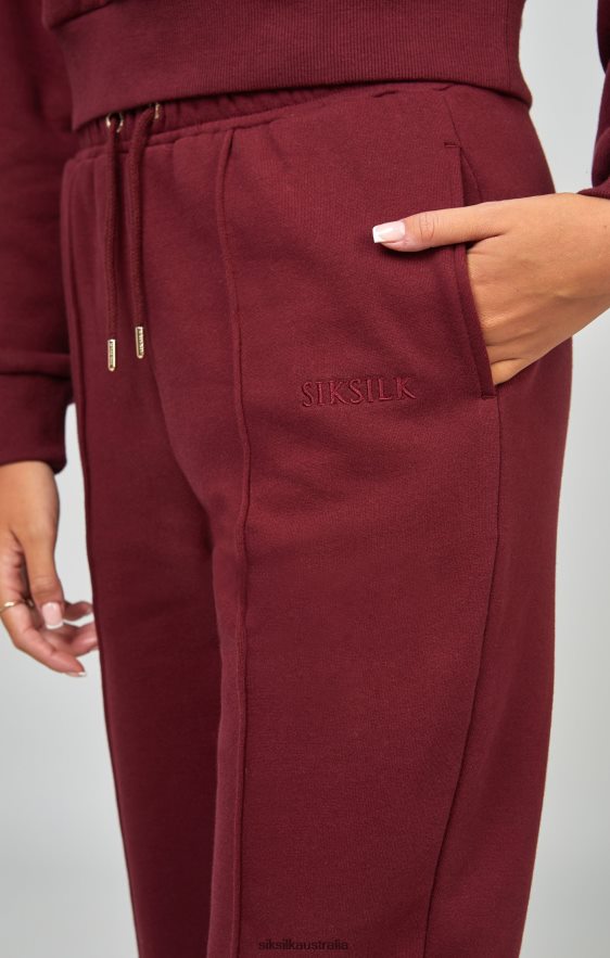 Women Apparel TB82N178 SikSilk Burgundy Oversized Joggers