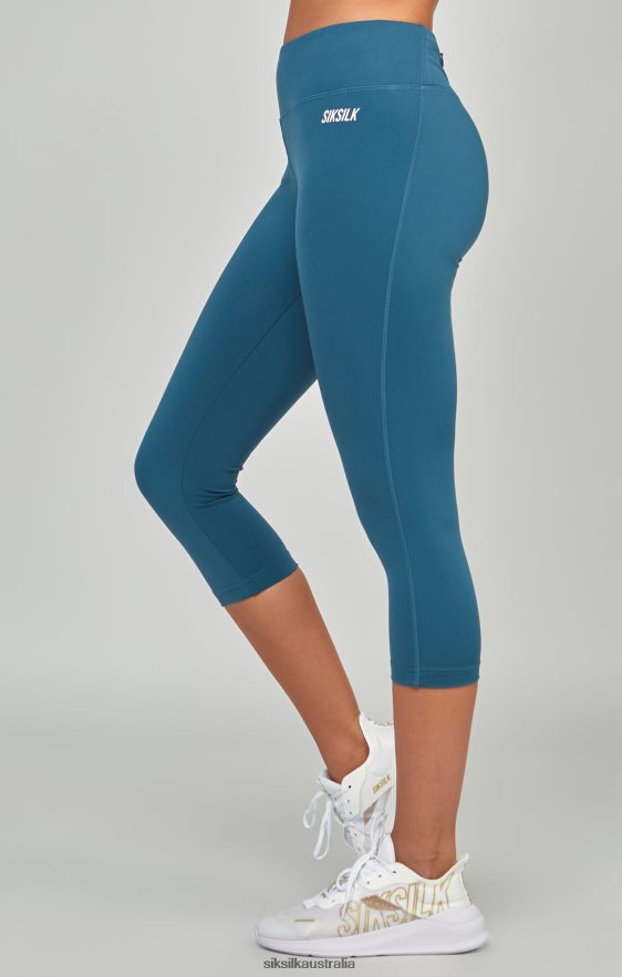 Women Apparel TB82N170 SikSilk Teal Sports Essentials Capri