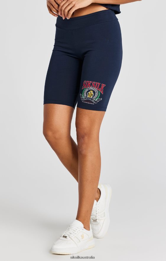 Women Apparel TB82N194 SikSilk Navy Varsity Cycle Short