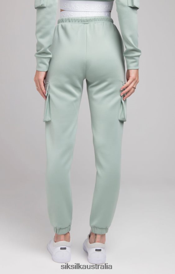 Women Apparel TB82N176 SikSilk Cargo Tape Track Pants - Sage