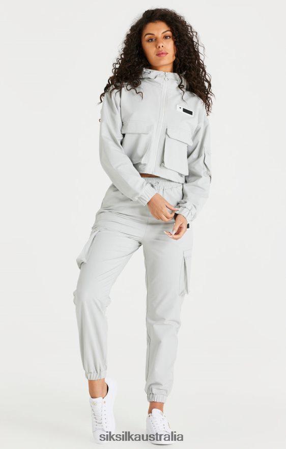 Women Apparel TB82N179 SikSilk Grey Cargo Track Pant