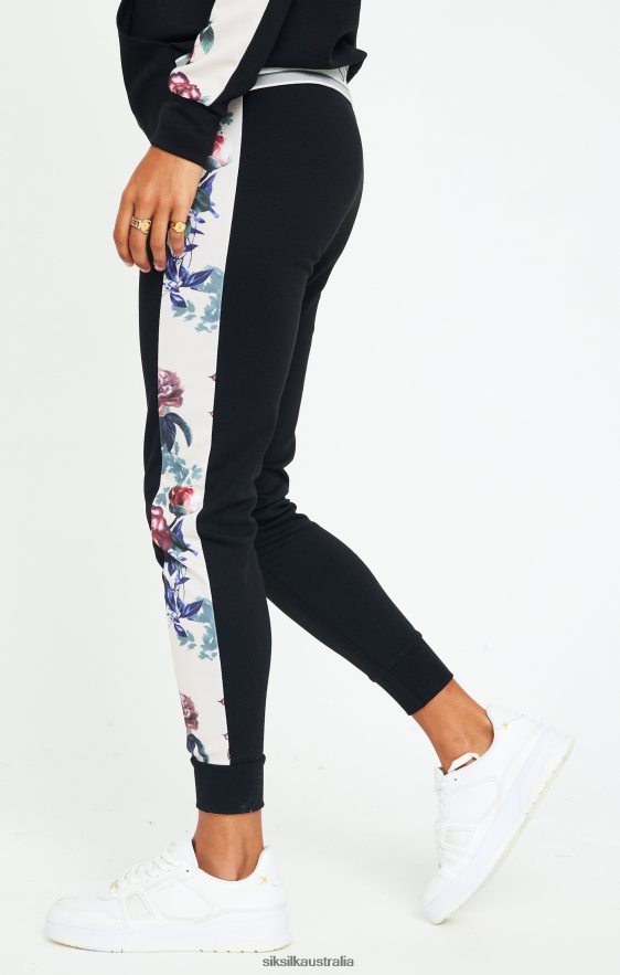 Women Apparel TB82N183 SikSilk Botanical Florals Pants - Black