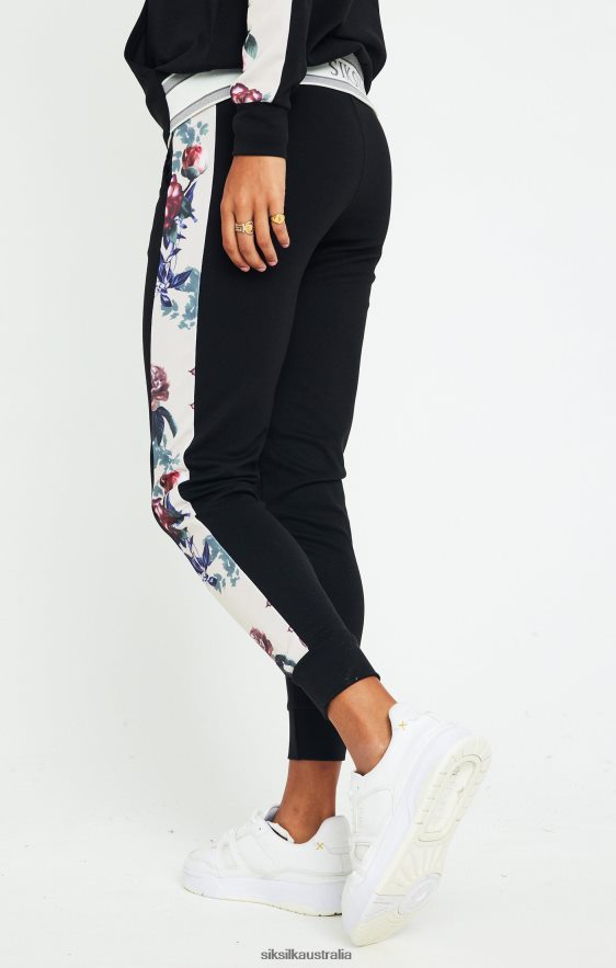 Women Apparel TB82N183 SikSilk Botanical Florals Pants - Black