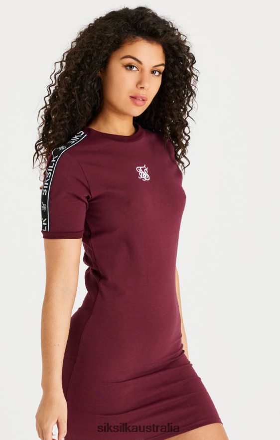 Women Apparel TB82N141 SikSilk Burgundy Tape Bodycon Dress