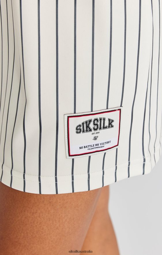 Women Apparel TB82N144 SikSilk Ecru Basketball Pinstripe Dress