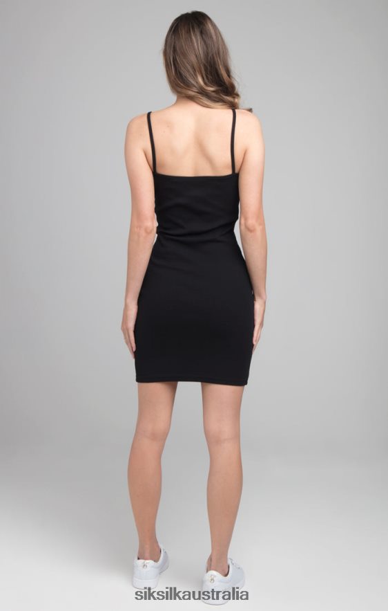 Women Apparel TB82N145 SikSilk Ribbed Bodycon Dress - Black