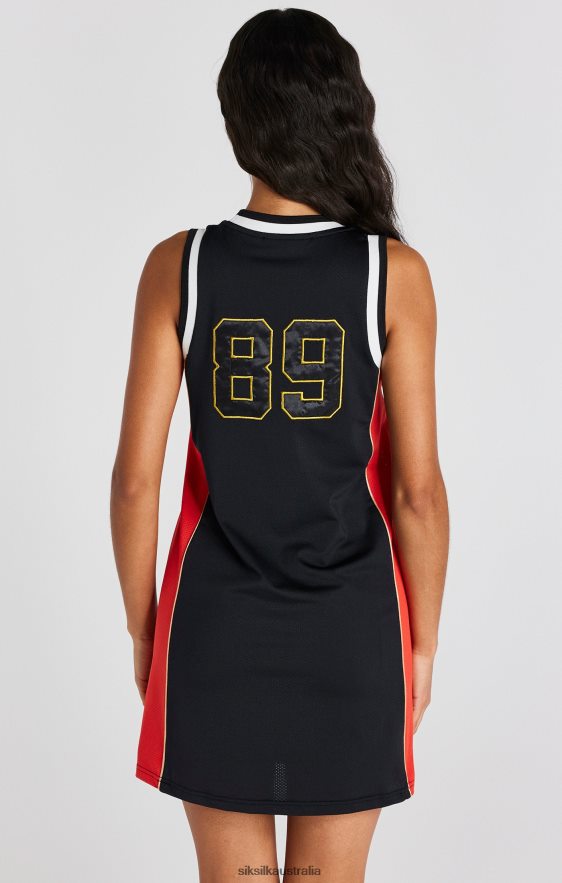 Women Apparel TB82N147 SikSilk Black Panelled Basketball Dress