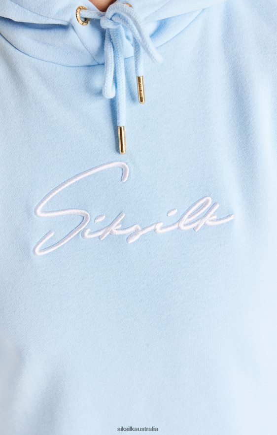Women Apparel TB82N148 SikSilk Signature Essentials Hoodie Dress - Blue