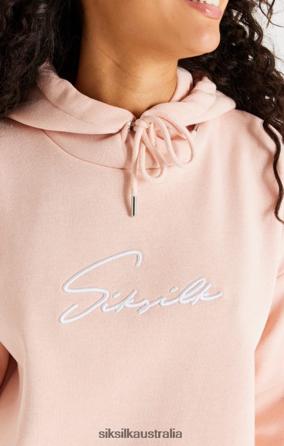 Women Apparel TB82N152 SikSilk Pink Oversize Hoodie Dress
