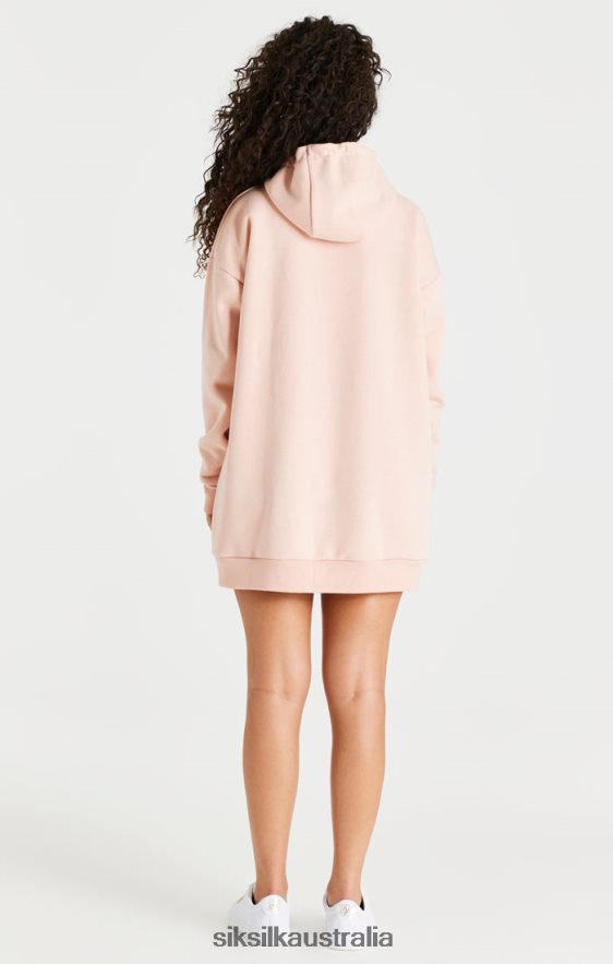 Women Apparel TB82N152 SikSilk Pink Oversize Hoodie Dress