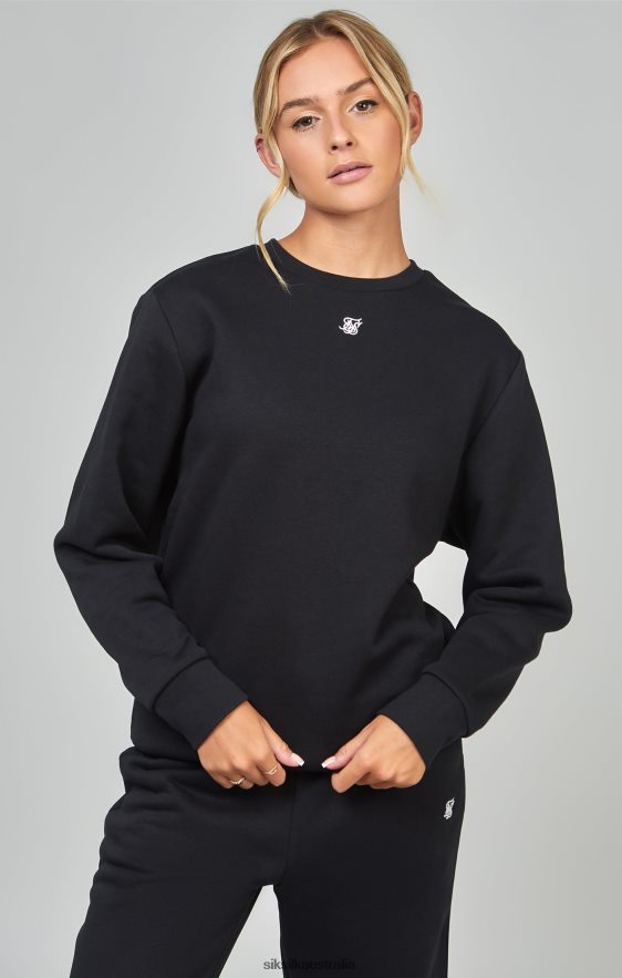 Women Apparel TB82N101 SikSilk Black Essential Sweatshirt