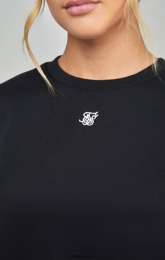 Women Apparel TB82N101 SikSilk Black Essential Sweatshirt