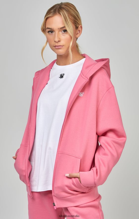 Women Apparel TB82N102 SikSilk Pink Essential Zip Thru