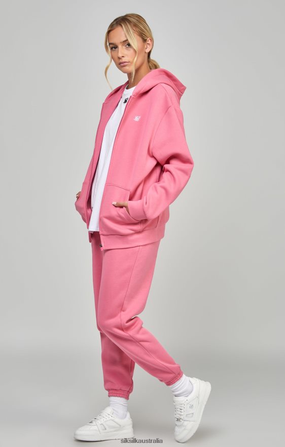 Women Apparel TB82N102 SikSilk Pink Essential Zip Thru