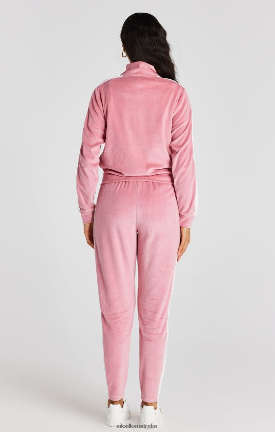 Women Apparel TB82N111 SikSilk Pink Velour Track Top