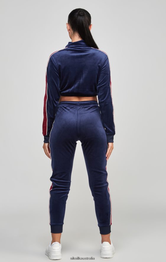 Women Apparel TB82N112 SikSilk Navy Velour Track Top