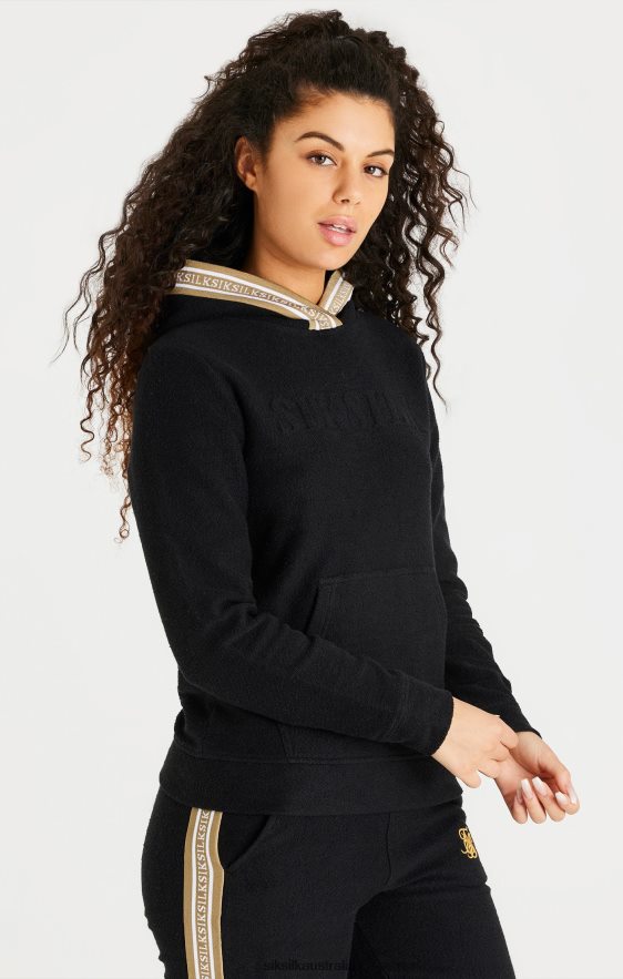 Women Apparel TB82N113 SikSilk Black Overhead Hoodie