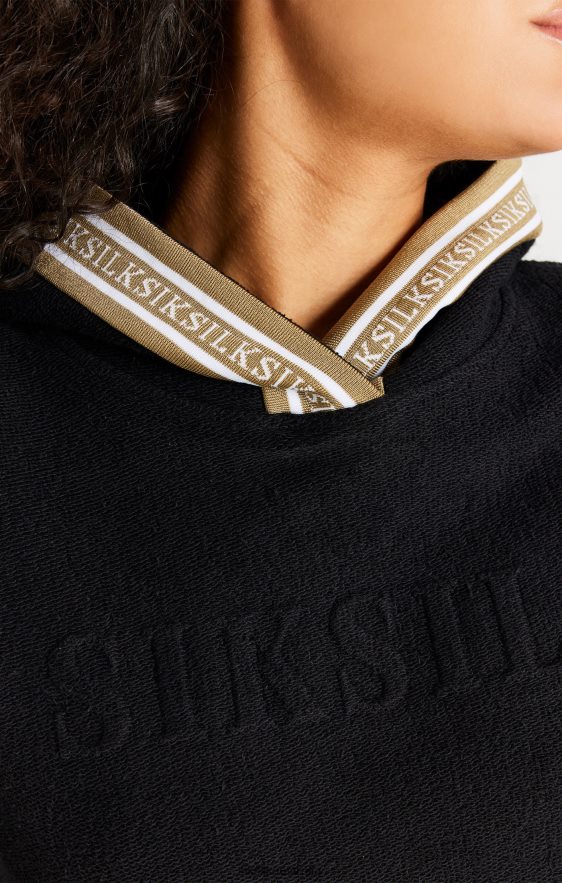 Women Apparel TB82N113 SikSilk Black Overhead Hoodie