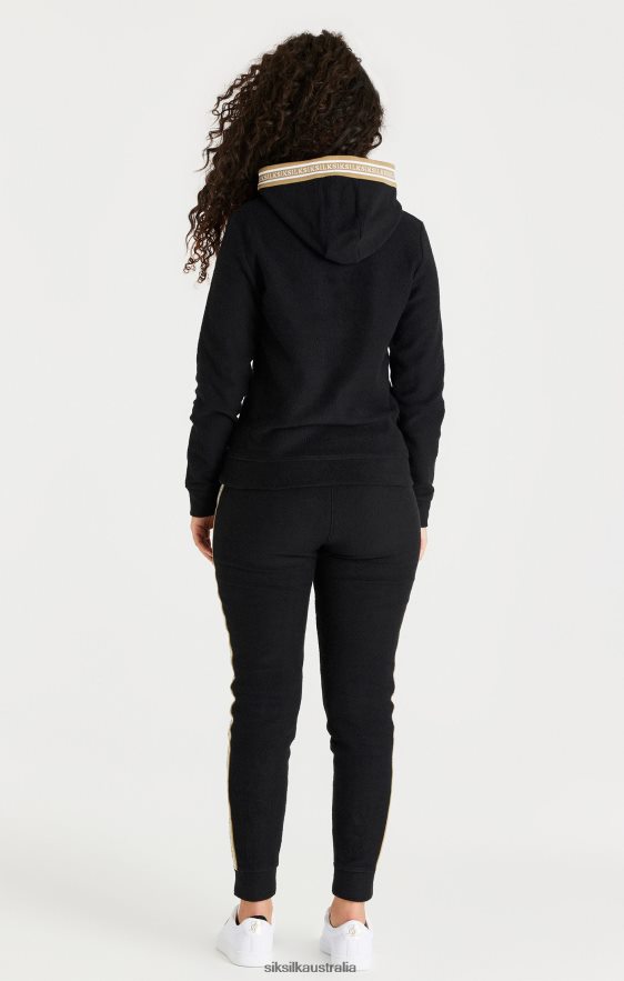Women Apparel TB82N113 SikSilk Black Overhead Hoodie