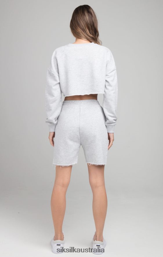 Women Apparel TB82N122 SikSilk Cropped Sweatshirt - Grey Marl