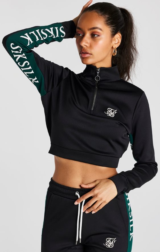 Women Apparel TB82N74 SikSilk Black Track Top