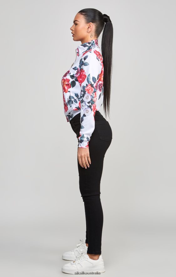 Women Apparel TB82N77 SikSilk Ecru Floral Track Top