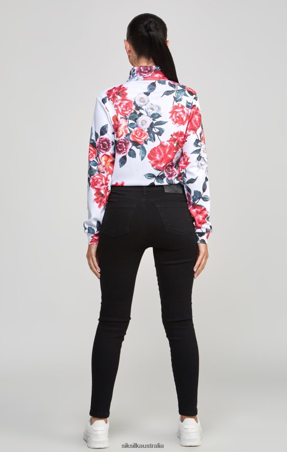 Women Apparel TB82N77 SikSilk Ecru Floral Track Top