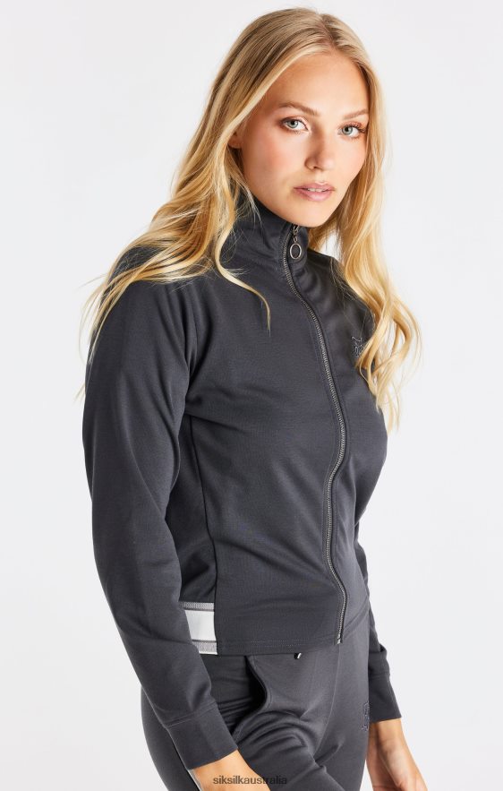 Women Apparel TB82N81 SikSilk Grey Zip Track Top