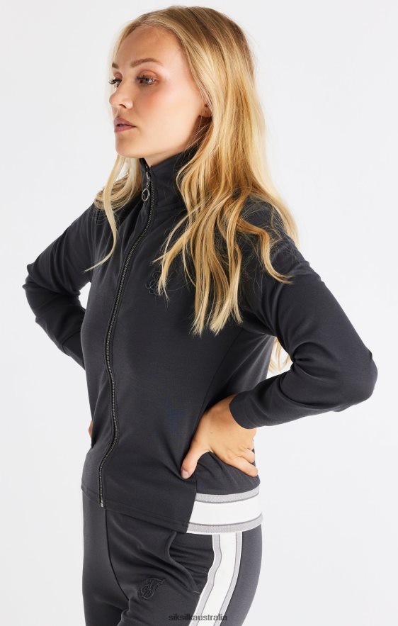 Women Apparel TB82N81 SikSilk Grey Zip Track Top