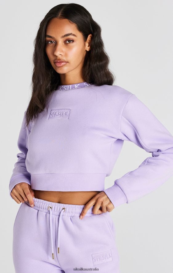 Women Apparel TB82N82 SikSilk Lilac Crop Sweatshirt