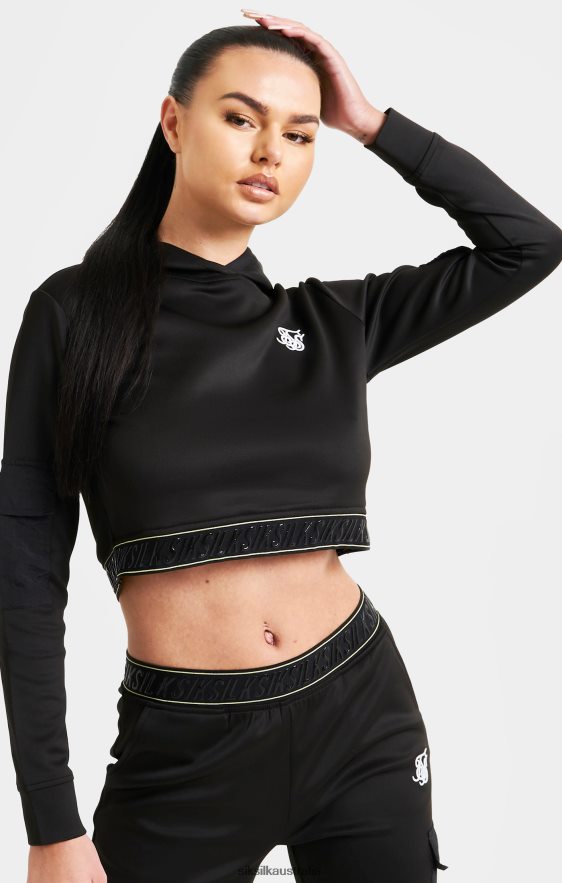 Women Apparel TB82N87 SikSilk Black Cargo Track Top