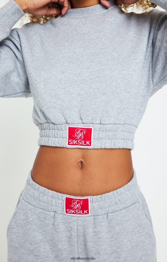 Women Apparel TB82N90 SikSilk Grey Marl Cropped Sweatshirt