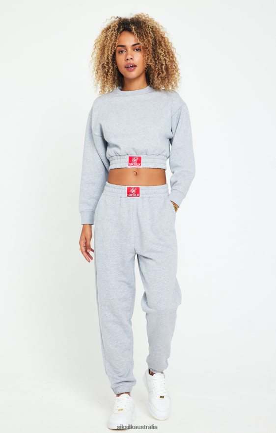 Women Apparel TB82N90 SikSilk Grey Marl Cropped Sweatshirt